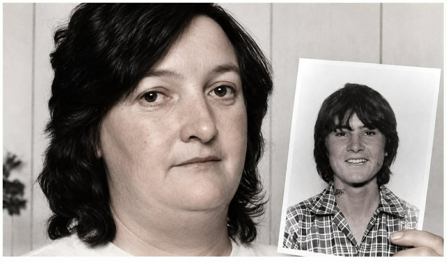 Janice Langley holding a photograph of her son Mark in March 1982.